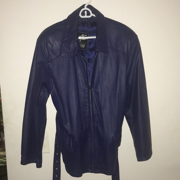 MS Maxima Periwinkle Leather Jacket - Picture 1 of 2
